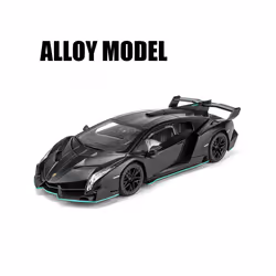 1:24 Lamborghinis Veneno Supercar Alloy Cast Toy Car Model Sound and Light - Black