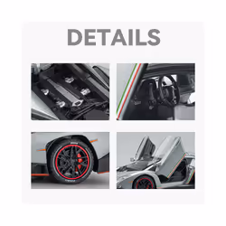 1:24 Lamborghinis Veneno Supercar Alloy Cast Toy Car Model Sound and Light - Black