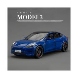 1:24 Tesla Model 3 Model Y Model S Model X Alloy Die Cast Car Model Sound - Model 3 Blue
