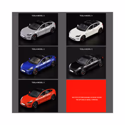 1:24 Tesla Model 3 Model Y Model S Model X Alloy Die Cast Car Model Sound - Model 3 Blue