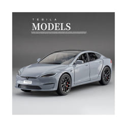 1:24 Tesla Model 3 Model Y Model S Model X Alloy Die Cast Car Model Sound - Model S Silver