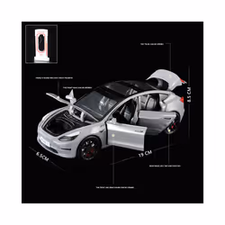 1:24 Tesla Model 3 Model Y Model S Model X Alloy Die Cast Car Model Sound - Model S Silver