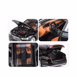 1:24 Audi A8 Luxury Car Alloy Car Diecasts & Toy Vehicles Car Model Sound - Black