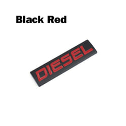 Car Styling 3D Metal Chrome Zinc Alloy Emblem Universal Diesel Logo Car - black red