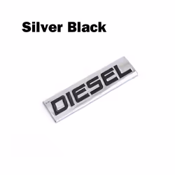 Car Styling 3D Metal Chrome Zinc Alloy Emblem Universal Diesel Logo Car - silver black