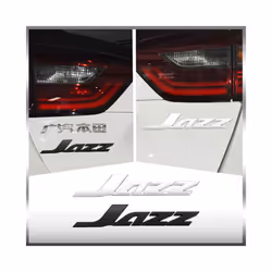 3D Car Styling For Jazz Chrome Metal Letter Logo Emblem Rear Trunk Badge - black