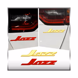 3D Car Styling For Jazz Chrome Metal Letter Logo Emblem Rear Trunk Badge - black