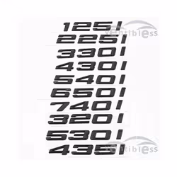 Car 3D ABS Trunk Letters Logo Badge Emblem Decal Sticker For THE 3 Series - 323i, Matte black
