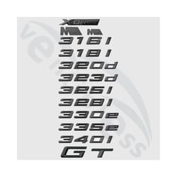 Car 3D ABS Trunk Letters Logo Badge Emblem Decal Sticker For THE 3 Series - m340i, Glossy black