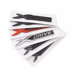 Car ABS XDrive Trunk Fender Door Logo Badge Emblem Decals Styling Sticker - New chrome