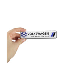3D Car Styling Metal Aluminum Emblem Body Trunk Waterproof Stickers For - For VW-Silver blue
