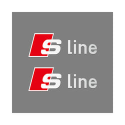 Car Body Trunk Window Decoration Sticker Auto Accessories for Audi Sline - 2PCS Silver