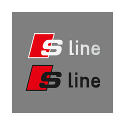 Car Body Trunk Window Decoration Sticker Auto Accessories for Audi Sline - 1PCS Silver-Black
