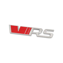 Metal Car Rear Trunk Badge Sticker Front Grill VRS Emblem Logo For Skoda - Stickers-Silver Red
