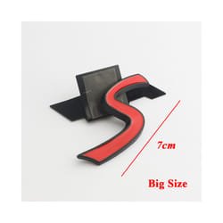 3D ABS Black Chrome Car Letters Rear Trunk Logo Mini Cooper S Emblem Badge - S Red Black