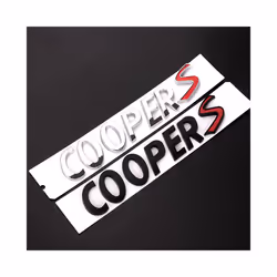 3D ABS Black Chrome Car Letters Rear Trunk Logo Mini Cooper S Emblem Badge - Glossy Black