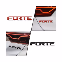 Car Styling 3D Chrome Metal FORTE Letter Logo Car Body Sticker Fender - 2