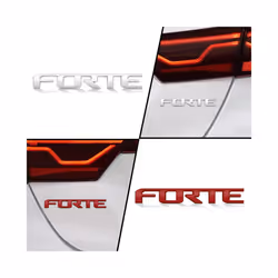 Car Styling 3D Chrome Metal FORTE Letter Logo Car Body Sticker Fender - 2