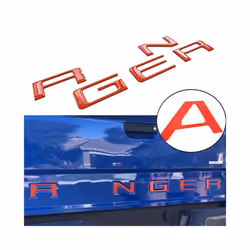 Car Tailgate Inserts Letters 3D Raised Rear Emblems Decal Stickers Adhesive - Red