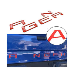 Car Tailgate Inserts Letters 3D Raised Rear Emblems Decal Stickers Adhesive - Red