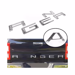 Car Tailgate Inserts Letters 3D Raised Rear Emblems Decal Stickers Adhesive - Silver