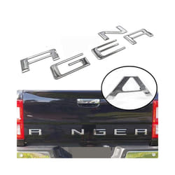 Car Tailgate Inserts Letters 3D Raised Rear Emblems Decal Stickers Adhesive - Silver