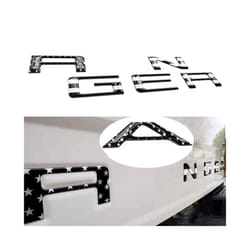 Car Tailgate Inserts Letters 3D Raised Rear Emblems Decal Stickers Adhesive - Black Flag