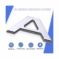 Car Tailgate Inserts Letters 3D Raised Rear Emblems Decal Stickers Adhesive - Silver