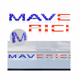 Car Tailgate Inserts Letters 3D Raised Rear Emblems Decal Stickers Adhesive - Colored Flag