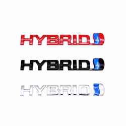 Metal 3D Badge Hybrid Logo Car Rear Trunk Body Sticker Emblem For Toyota - red HYBRID