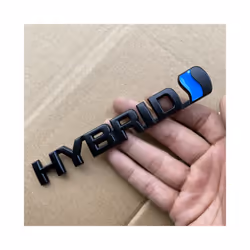 Metal 3D Badge Hybrid Logo Car Rear Trunk Body Sticker Emblem For Toyota - red HYBRID