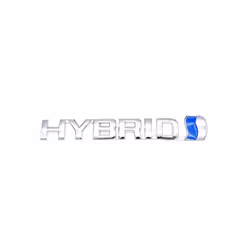 Metal 3D Badge Hybrid Logo Car Rear Trunk Body Sticker Emblem For Toyota - Silver HYBRID
