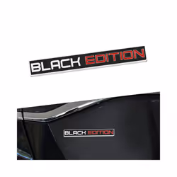 1Pcs 3D Chrome Metal Black Edition Car Styling Rear Trunk Badge Tail Side - 4