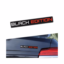 1Pcs 3D Chrome Metal Black Edition Car Styling Rear Trunk Badge Tail Side - 4