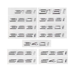 Car 3D ABS Trunk Letters Logo Badge Emblem Decal Sticker For BMW 3 5 Series - 520i, Gloss Silver