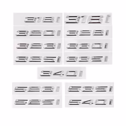 Car 3D ABS Trunk Letters Logo Badge Emblem Decal Sticker For BMW 3 5 Series - 335i, Gloss Silver