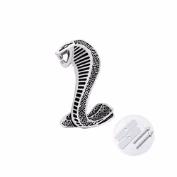 1 Pcs Cool Metal Snake Cobra Car Front Grille Emblem Side Fender Badge - style A right