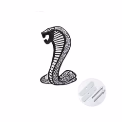 1 Pcs Cool Metal Snake Cobra Car Front Grille Emblem Side Fender Badge - style F right