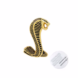 1 Pcs Cool Metal Snake Cobra Car Front Grille Emblem Side Fender Badge - style D left