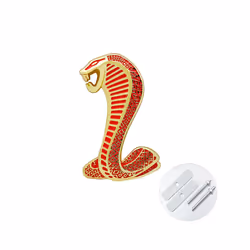 1 Pcs Cool Metal Snake Cobra Car Front Grille Emblem Side Fender Badge - style E right