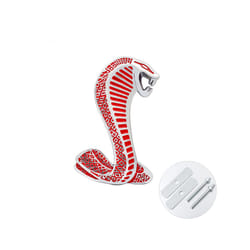 1 Pcs Cool Metal Snake Cobra Car Front Grille Emblem Side Fender Badge - style C left