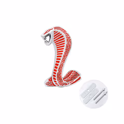 1 Pcs Cool Metal Snake Cobra Car Front Grille Emblem Side Fender Badge - style C right