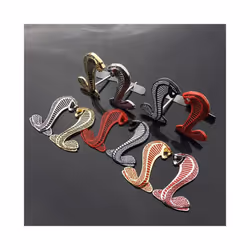 1 Pcs Cool Metal Snake Cobra Car Front Grille Emblem Side Fender Badge - style C right