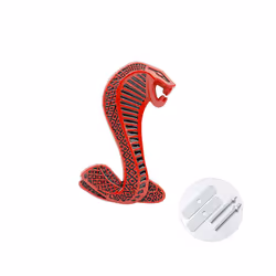 1 Pcs Cool Metal Snake Cobra Car Front Grille Emblem Side Fender Badge - style B left