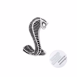 1 Pcs Cool Metal Snake Cobra Car Front Grille Emblem Side Fender Badge - style A left