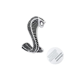 1 Pcs Cool Metal Snake Cobra Car Front Grille Emblem Side Fender Badge - style A left