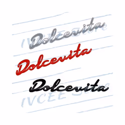 Car Accessories Metal Dolcevita Letter Emblem Rear Trunk Body Badge Sticker - 1