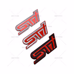 3D Metal Car Sticker STI Letter Grill Emblem Badge Car Body Door Rear - A Grille