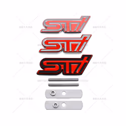 3D Metal Car Sticker STI Letter Grill Emblem Badge Car Body Door Rear - A Grille