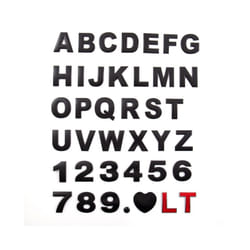 3D Metal DIY Letters Numbers Alphabet Logo Car Emblem Badge Sticker Car - 4.4cm, Black